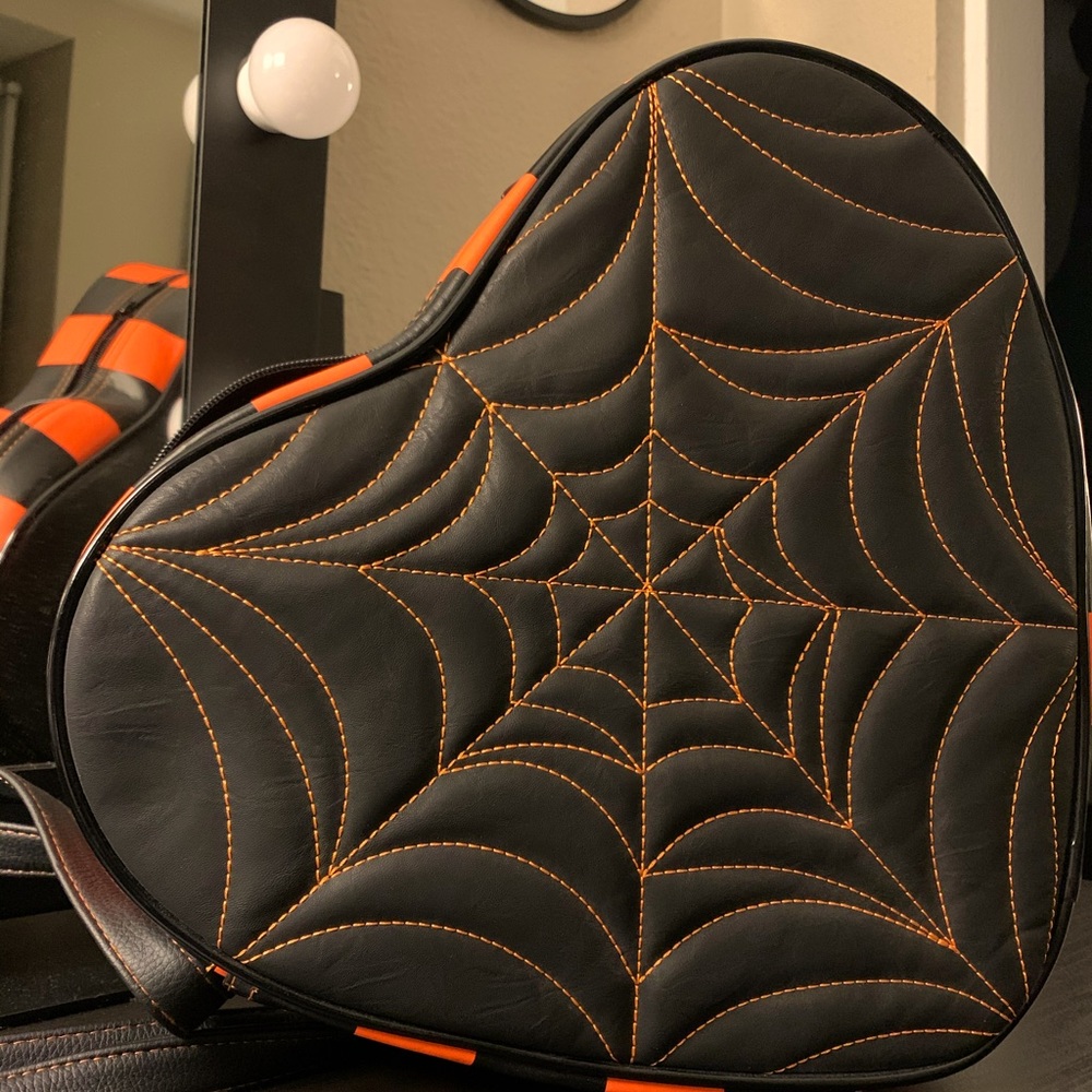 Pumpkin Kult: Orange and Black Heart Crossbody